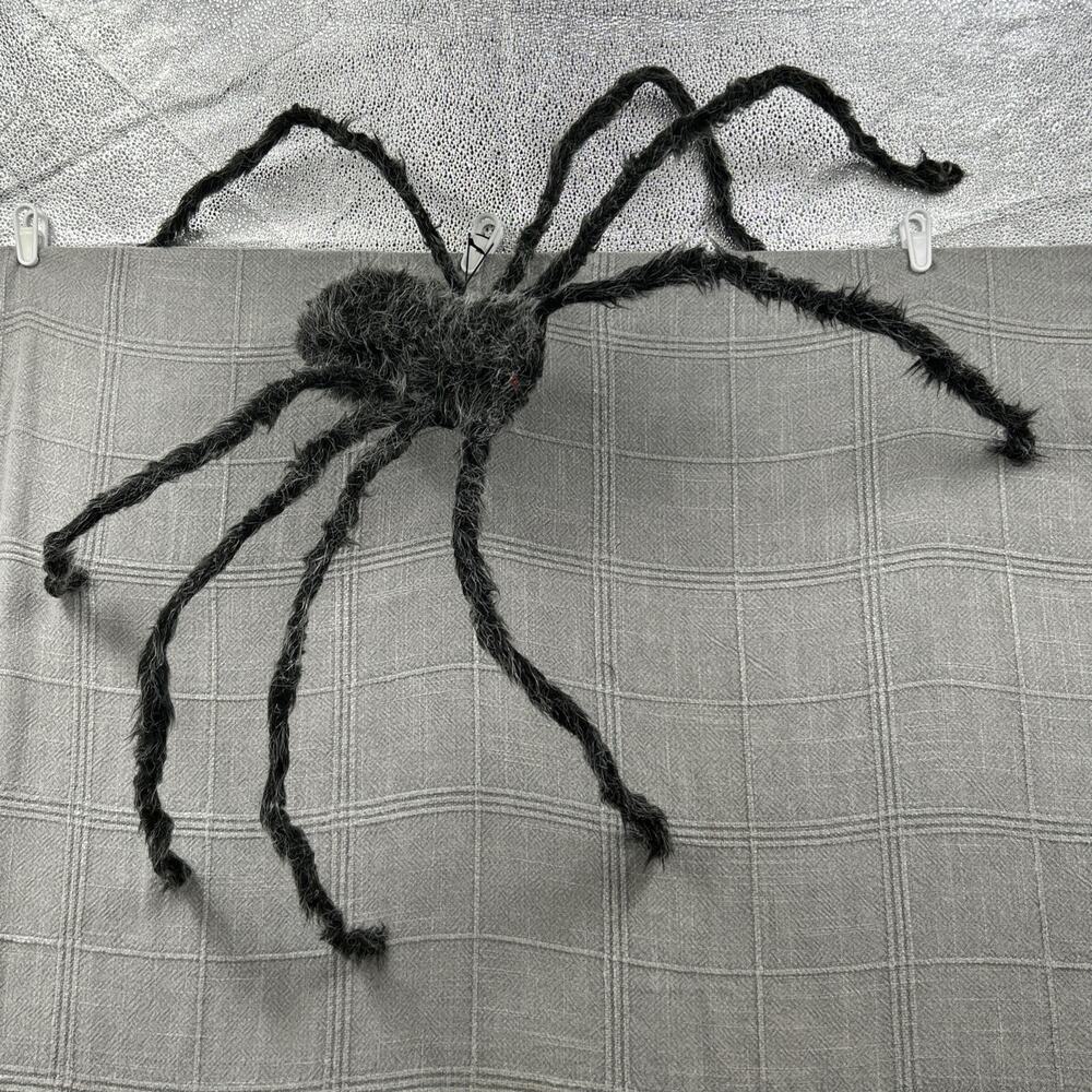 Jumbo 30" Giant Black Spider Prop Poseable Legs Hanging Cord Halloween Decor